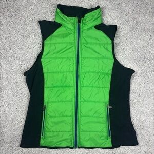 Lauren Ralph Lauren Vest Womens Medium Vintage Green Zip Up Outerwear Vacation